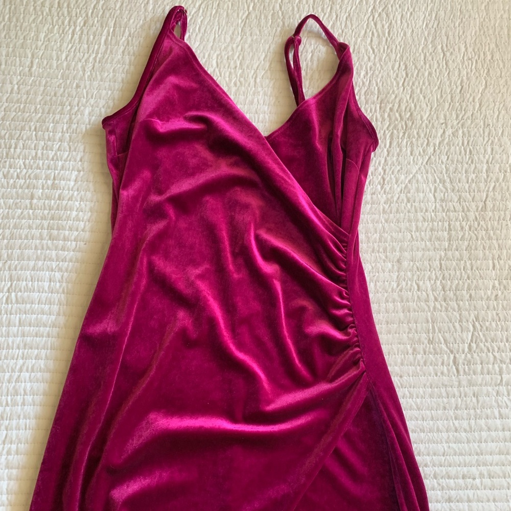 Fuchsia velvet dress